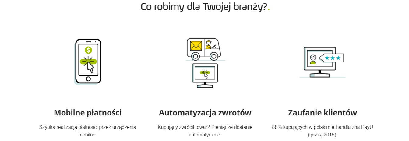 PayU vs Przelewy24 - baner ze strony PayU przedstawiający zalety oferty