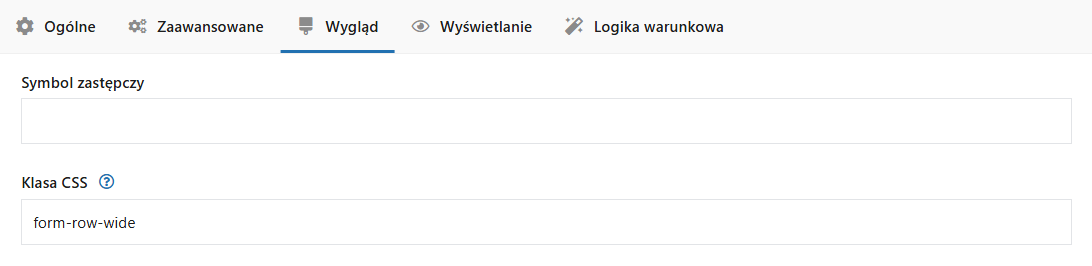 Ustawienia wygląda pola Flexible Checkout Fields